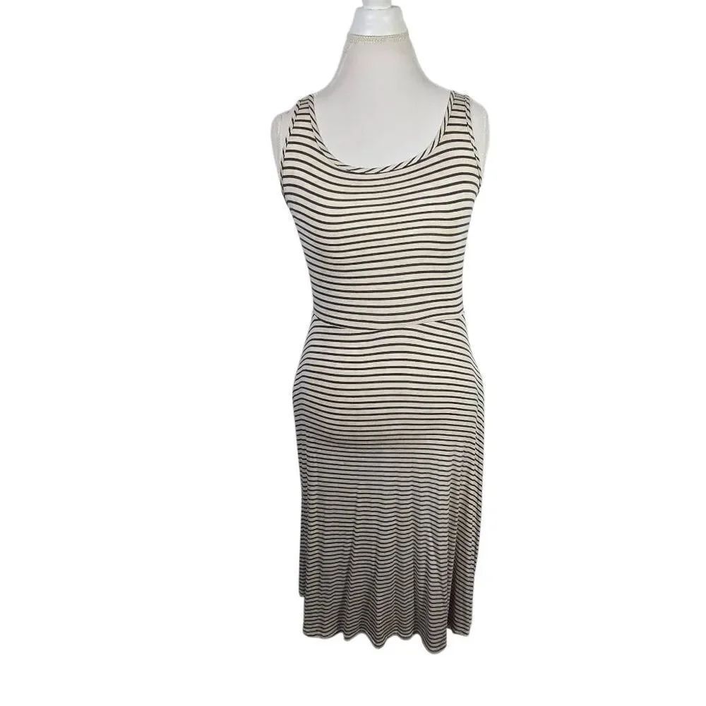 Olivia Rae Striped Black And Cream Pocket Dress